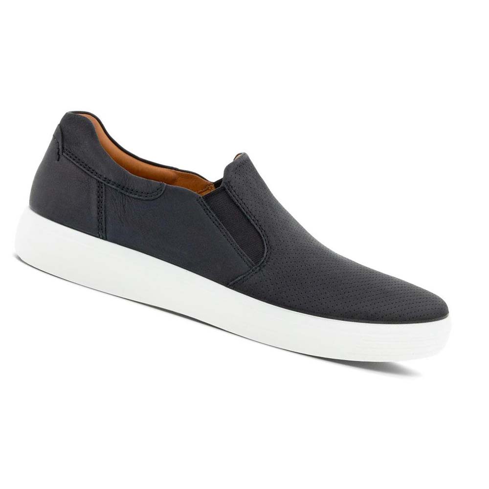 Ecco Soft 7 Slip-on Fritidssko Herre Svarte Grå | NO 482NWY